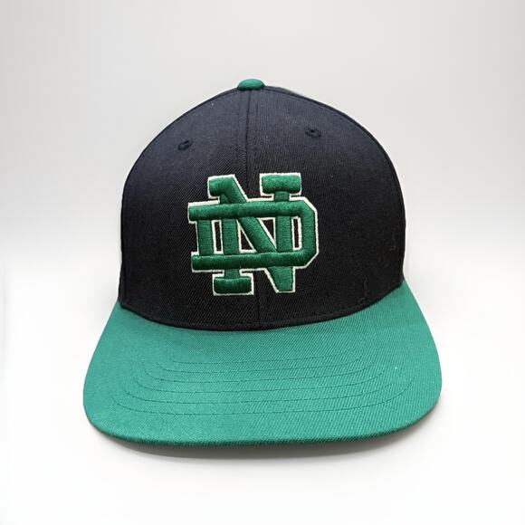 Top Of The World Two Tone Green Black Notre Dame Fighting Irish SnapBack Hat NWT - Picture 1 of 9
